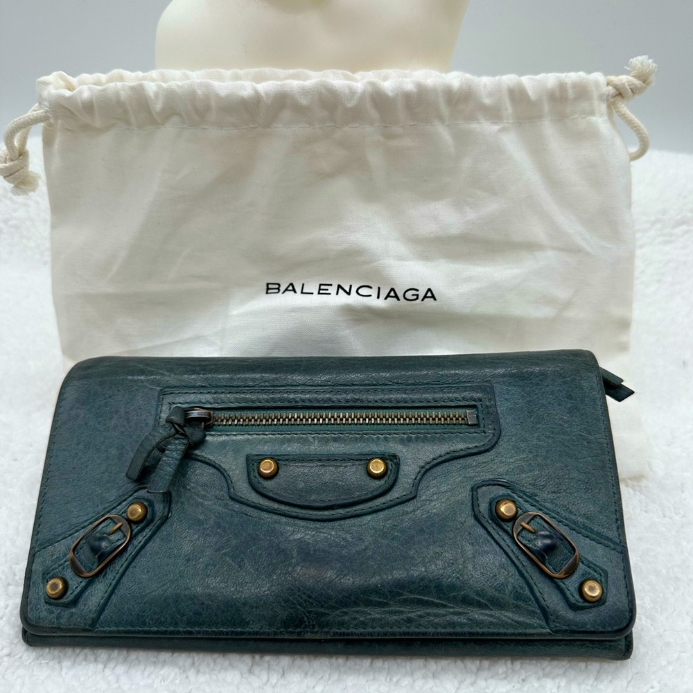 Balenciaga Classic Continental Lambskin Zip-Around Wallet